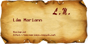 Lám Mariann névjegykártya